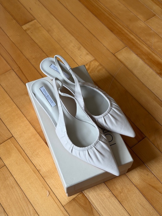 Tony Bianco Shoes - Tony Bianco Davis Kitten Heel Slingback in Dove Nappa (White/Cream)